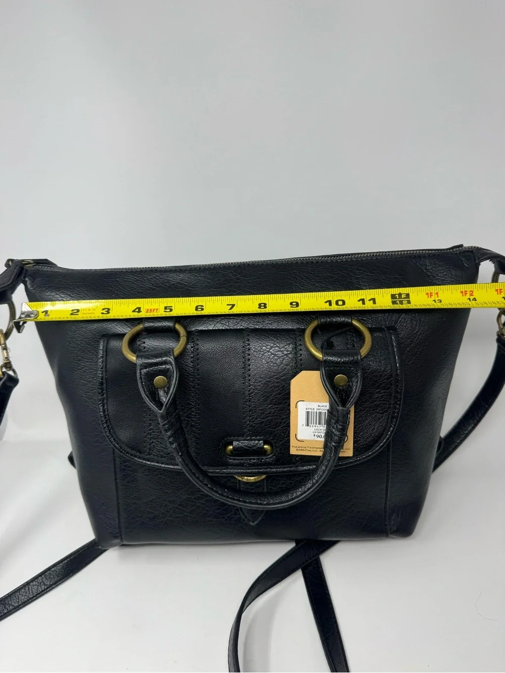 New black Frye And Co Satchel Crossbody Bag